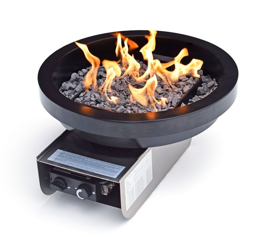 Einbau Tischkamin mit schwarzer Rand | Rund | Terras & Co