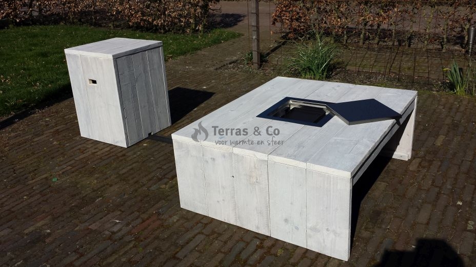 Fire Pit Table with Side Table | Whitewood | Terras & Co