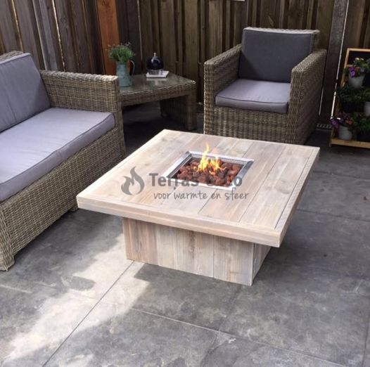 Feuertisch - Holz | Lounge Modell – Quadratisch | Terras & Co