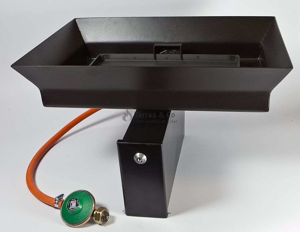 Einbau Tischkamin | 32 x 52 x 7 cm | schwarz coated | Terras & Co