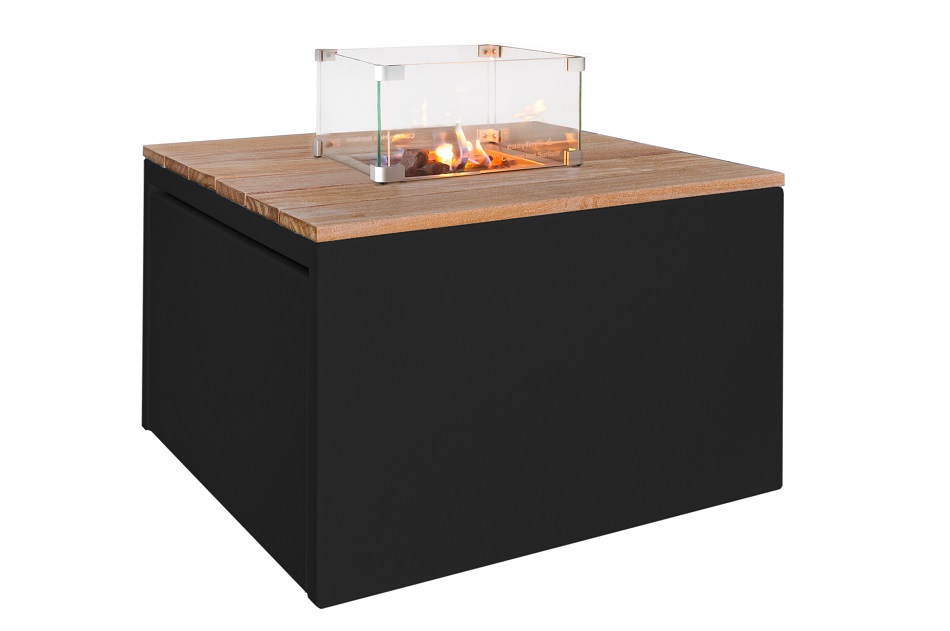 Feuertisch 'Cube' | Quadratisch | Hartholz & Aluminium | Terras & Co