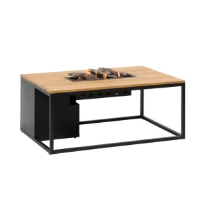 Cosi-fires | Cosiloft 120 | Schwarz / Teakholz | 120x80x50 cm