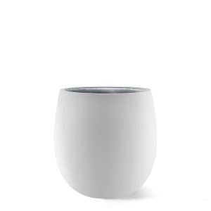 ronde polyester plantenbak in het wit