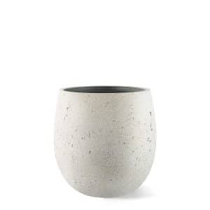 Polyester plantenbak grigio antiek wit balloon