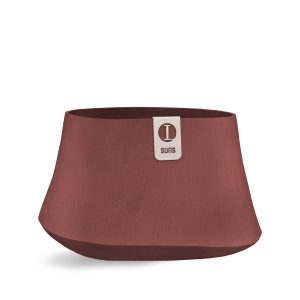 organische polyester plantenbak in de kleur baksteen