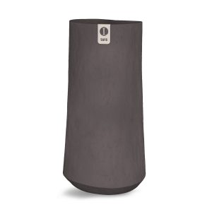 hoge organische vaas van polyester in de kleur as bruin