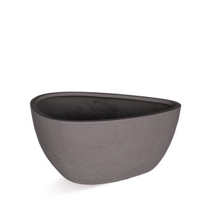 Organische polyester plantenbak in het as bruin laag