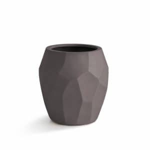 Polyester Pflanzgefäß | Liscio Facet Pot Ash Brown | Verschiedene Größen