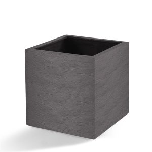 Polyester Pflanzgefäß | Terreno Cube Ash Brown | Verschiedene Größen
