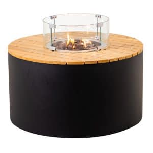 Easyfires | Feuertisch Circle | Hartholz & Aluminium | Rund schwarz | Ø90 cm