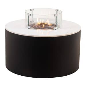 Easyfires | Feuertisch Circle | Marmor & Aluminium | Rund schwarz | Ø90 cm